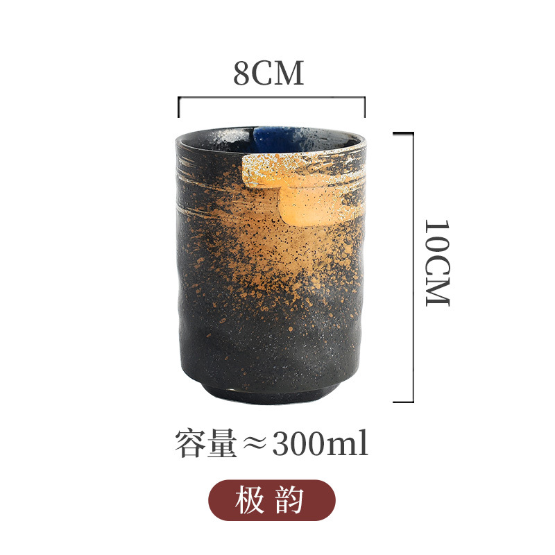 Picture of Japanese Style Creative Ceramic Vintage Tea Cup Sushi Cup Stoneware Straight Body Cup Stoneware Water Cup for Household Restaurant