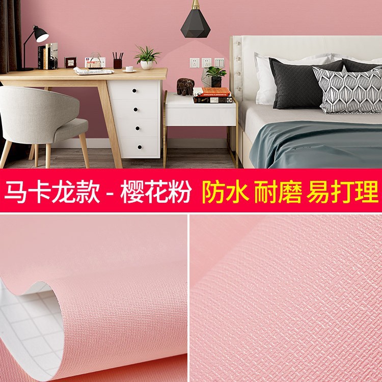 Picture of Wholesale self-adhesive linen wallpaper solid color gray waterproof wallpaper bedroom living room background wall decoration renovation stickers