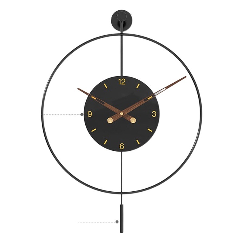 Modern Light Luxury Living Room Simple Wall Clock Spanish Fashion Creative Clock Swing Hammer Vintage Roman Decorative Wall Clock
