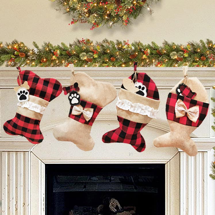 Cross-border New Christmas Pet Socks Christmas Decorative Gabi Bone Fish Christmas Socks Christmas Socks Gift Bags