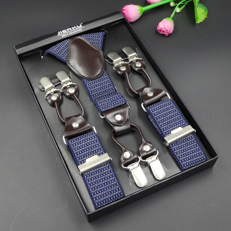 Picture of In stock, 2016 men's suspender suspenders business formal wear suspender 6-clip elastic suspender iek