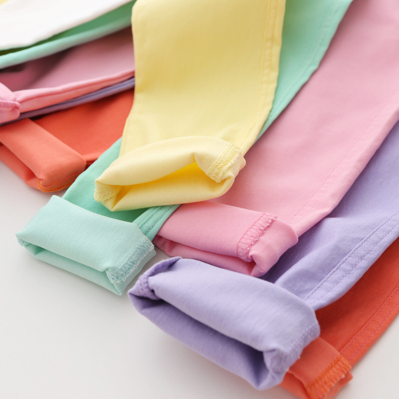 Picture of Girls' Pencil Pants Spring and Summer Thin Children's Summer Outer Skinny Pants Tight Stretch Candy Color Children's Leggings