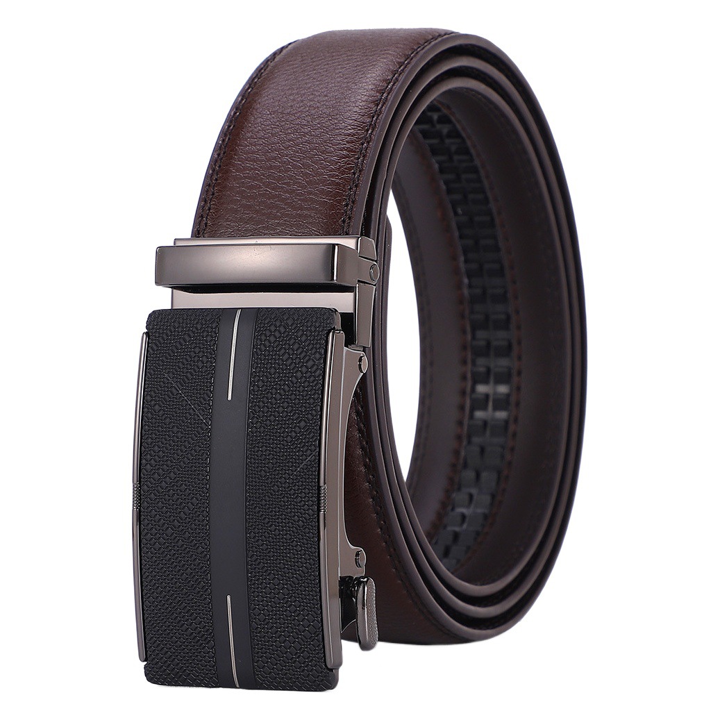 Pure Cowhide Business Men's Belt Hot Selling Automatic Buckle Men's Trouser Belt Genuine Leather Belt Men's Wholesale Business Style