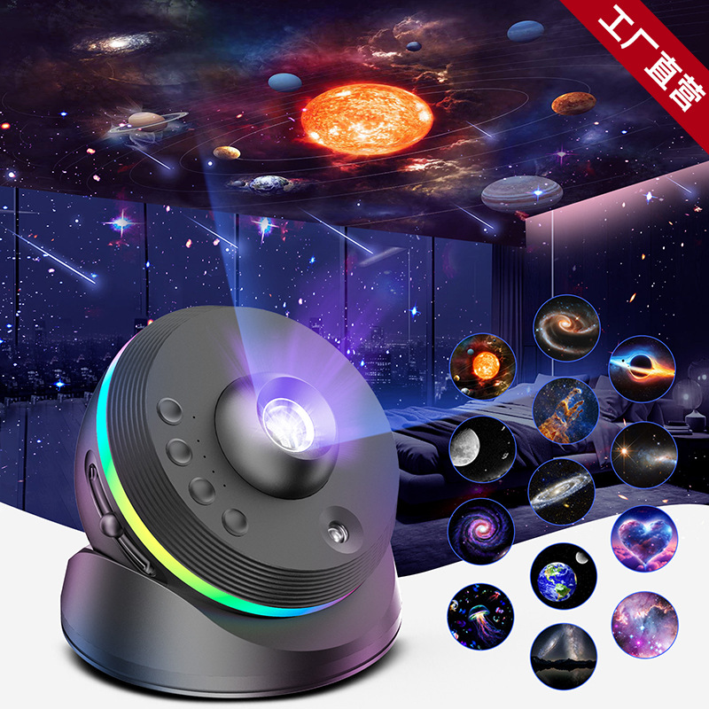 Cross-Border Temu Amazon Tiktok Space Mirror Starry Sky Projection Lamp Starry Sky Ceiling Atmosphere Lamp Starry Sky Lamp Meteor