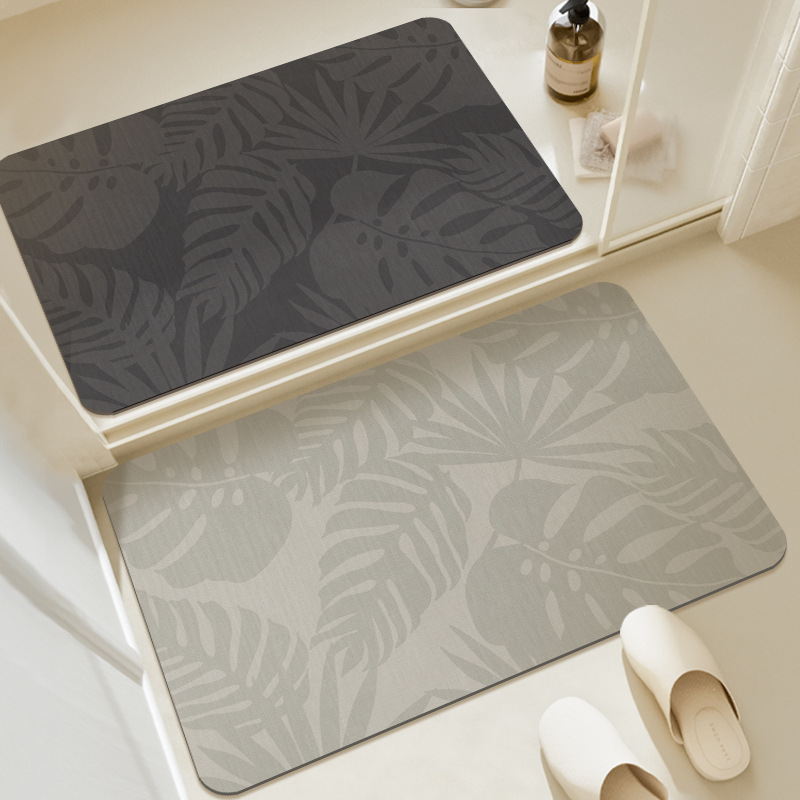 Bathroom Floor Mat Solid Color Toilet Door Absorbent Mat Toilet Carpet Bathroom Quick-drying Anti-slip Mat Shower Mat