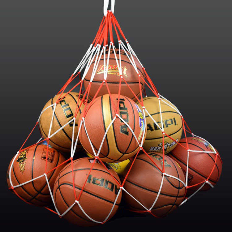 Basketball football big net bag kindergarten large capacity can be installed 10-25 ball bag thick nylon rope storage bag