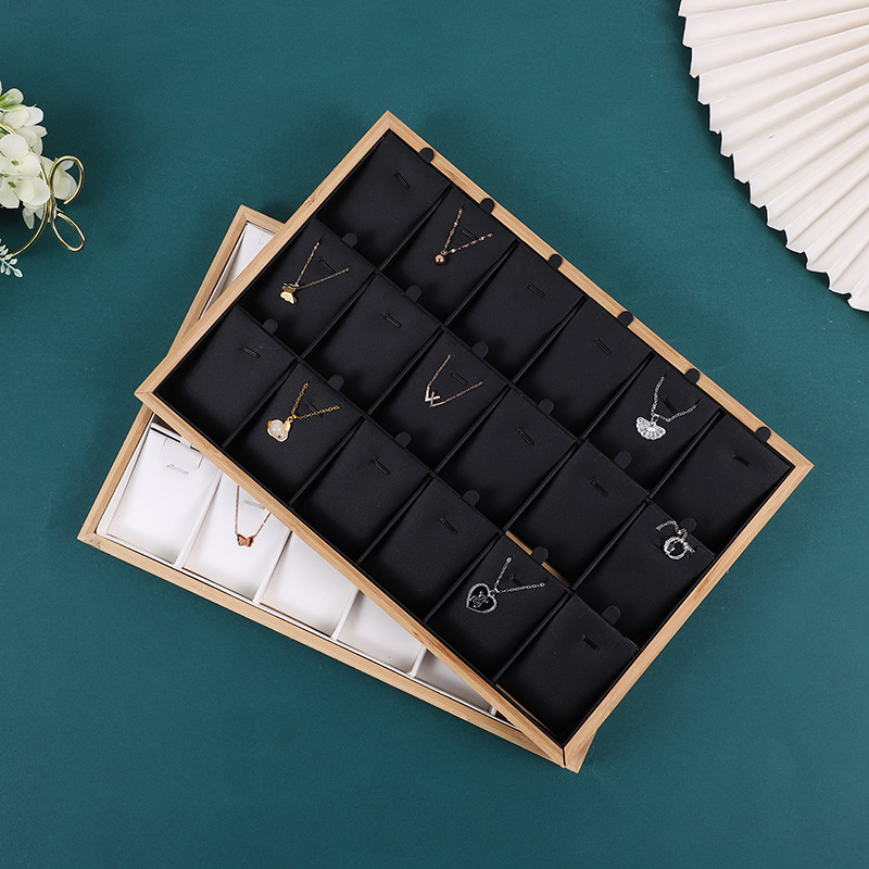 Bamboo Necklace Jewelry Tray Pendant Bracelet Stand Earring Tray Jewelry Counter Storage Rack Jewelry Stand