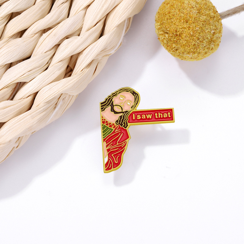 Picture of Foreign trade new cartoon character head design I saw that personality English letter creative metal badge