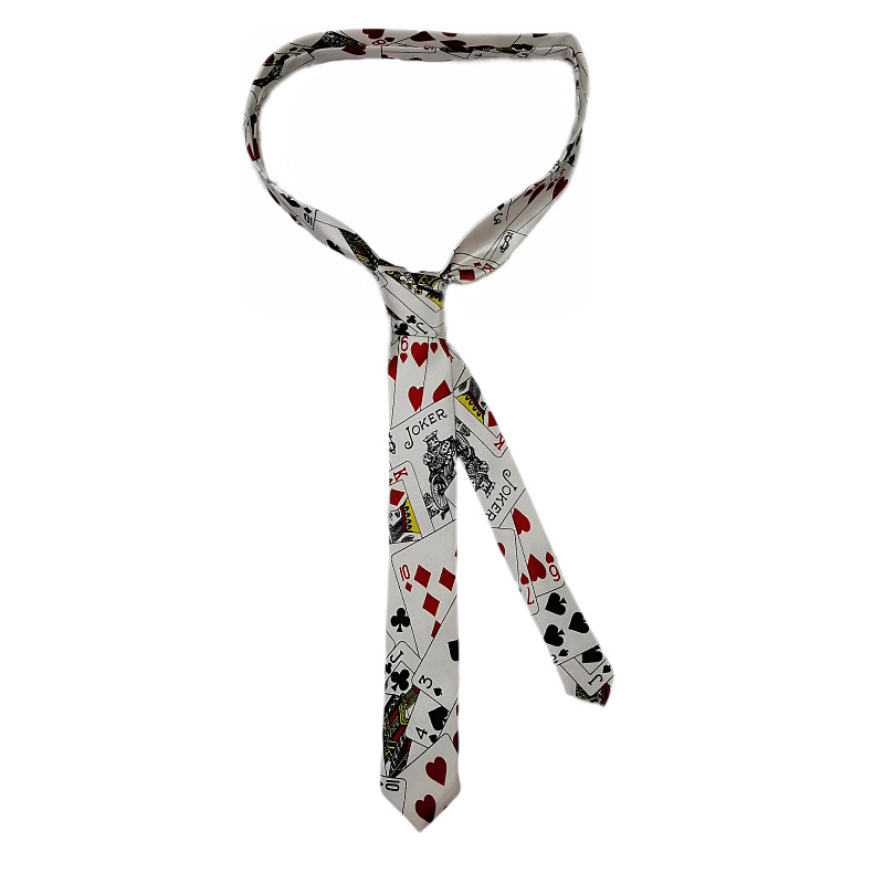 Picture of Zebra Leopard Print Love Poker Letters 5cm Matchinging Shirt Ins Student Tie Unisex Versatile Can Be Customized