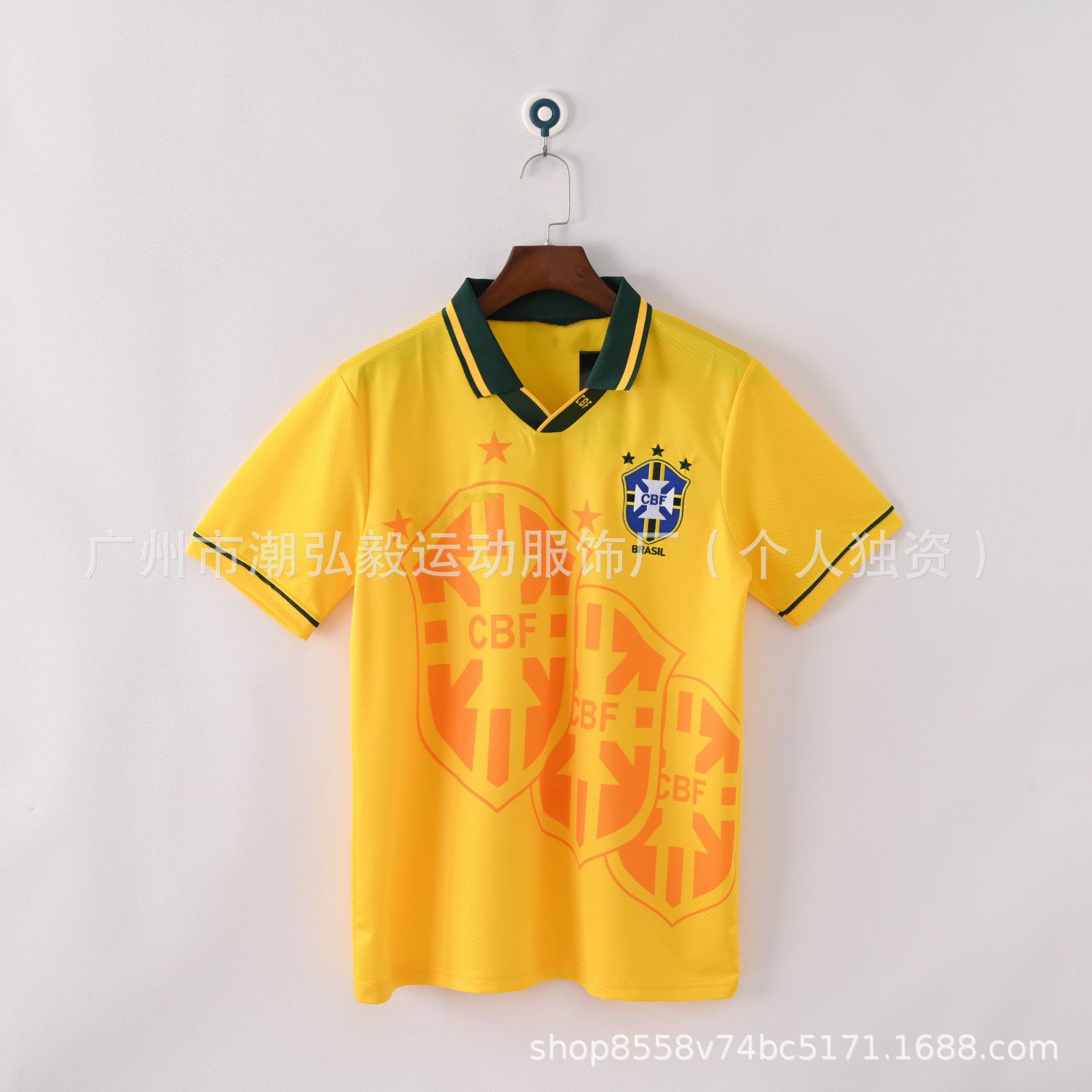 Picture of Wholesale Vintage 980204 World Cup Brazil Jersey No. 9 No. 10 Ronaldo Vintage Jersey Soccer Uniform