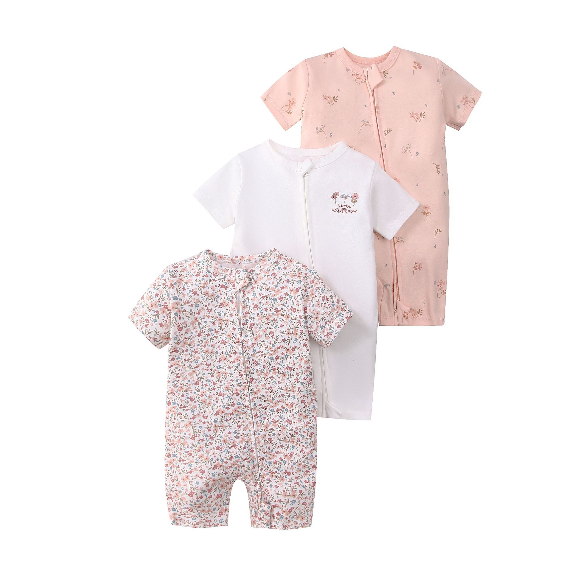 Picture of Foreign trade children's clothing summer baby jumpsuit short sleeve double zipper climbing clothing newborn baby gift box for cross-border