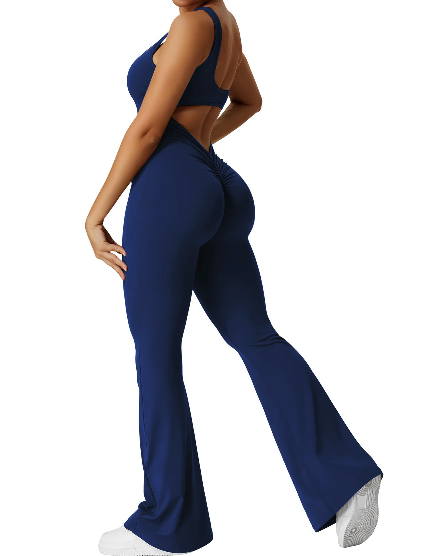 Picture of Amazon 2025 Spring and Summer New European and American Women's Slim Fit Hip Jumpsuit Sexy Backless Sports Yoga Suit