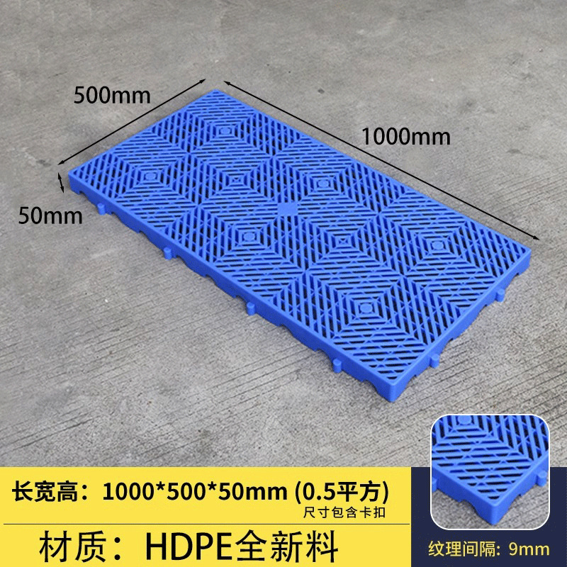 Picture of Rectangular Plastic Pads Can Be Spliced into Moisture-Proof Boards, Plastic Pallets, Storage Mats, Warehouse Boards, and Trays, Specifically for Breeding and Storage