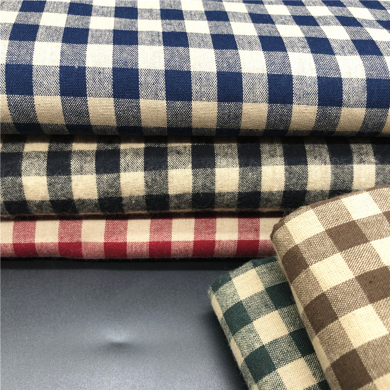 In stock supply cotton yarn-dyed fabric yarn-dyed plaid fabric shirt clothing fabric cotton yarn-dyed fabric