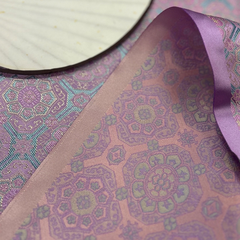 Picture of Pink Blue Small Baoxinghua New Brocade Imitation Song Brocade Fabric New Chinese Style National Style Brocade Vest Jacket Fabric