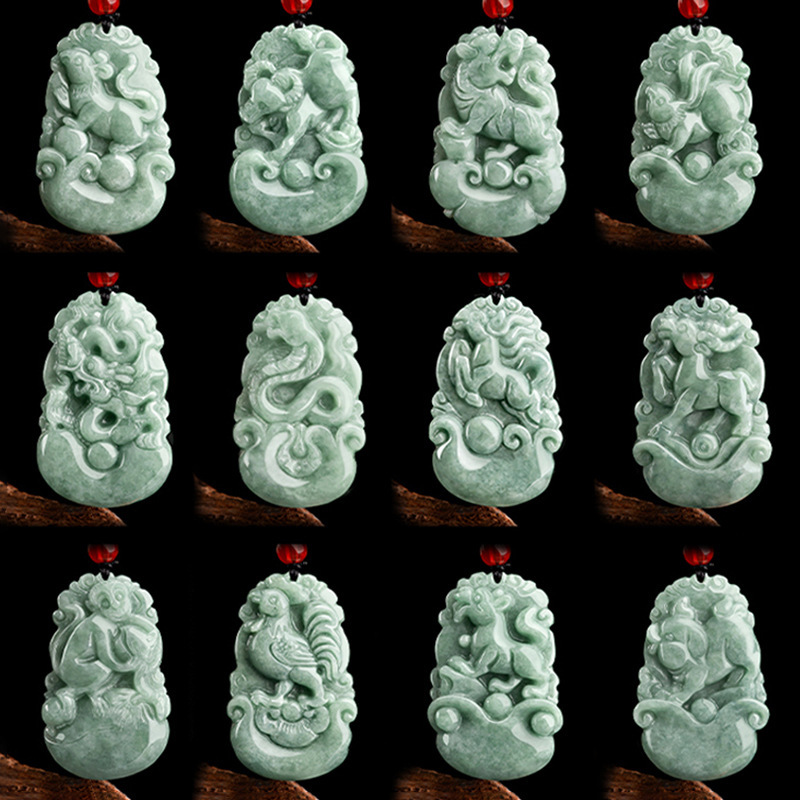 Myanmar A natural jade jade pendant 12 zodiac pendant 12 zodiac pig pendant jade direct cordless