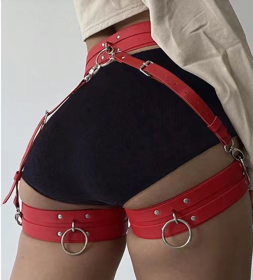 Picture of New Cross Border Bundle Leather Bound Leg Loop Gothic Sexy Party Waist Show Belt Belt Belt in stock