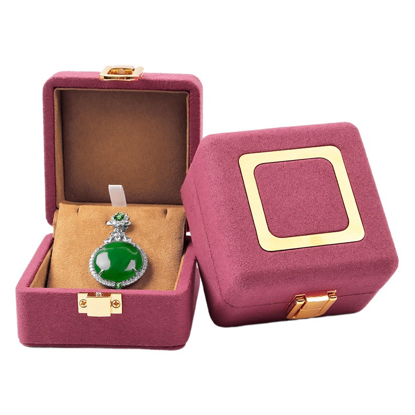 Microfiber Ins Style Jewelry Box Advanced Sense Buckle Ring Box Bracelet Packaging Box Bracelet String Necklace Pendant Jewelry Box