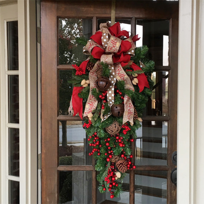 American Handmade Christmas Decorations Christmas Upside-Down Tree 60cm 90cm Grape Red Fruit Christmas Tree Handmade