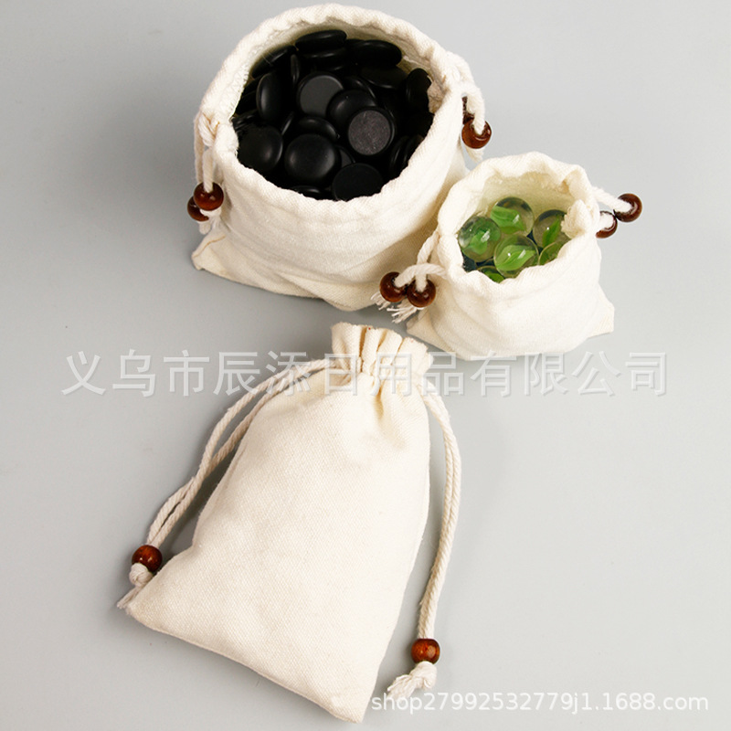 Eco-Friendly Canvas Drawstring Bag Rice Packaging Bag White Drawstring Cotton Bag Gift Packaging Drawstring Storage Jewelry Bag