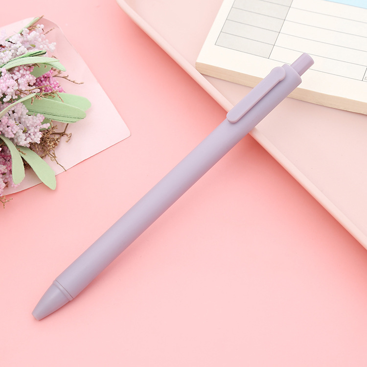 Picture of Morandi push gel pen 0.5mm bullet macaron press pen vintage office stationery signature pen