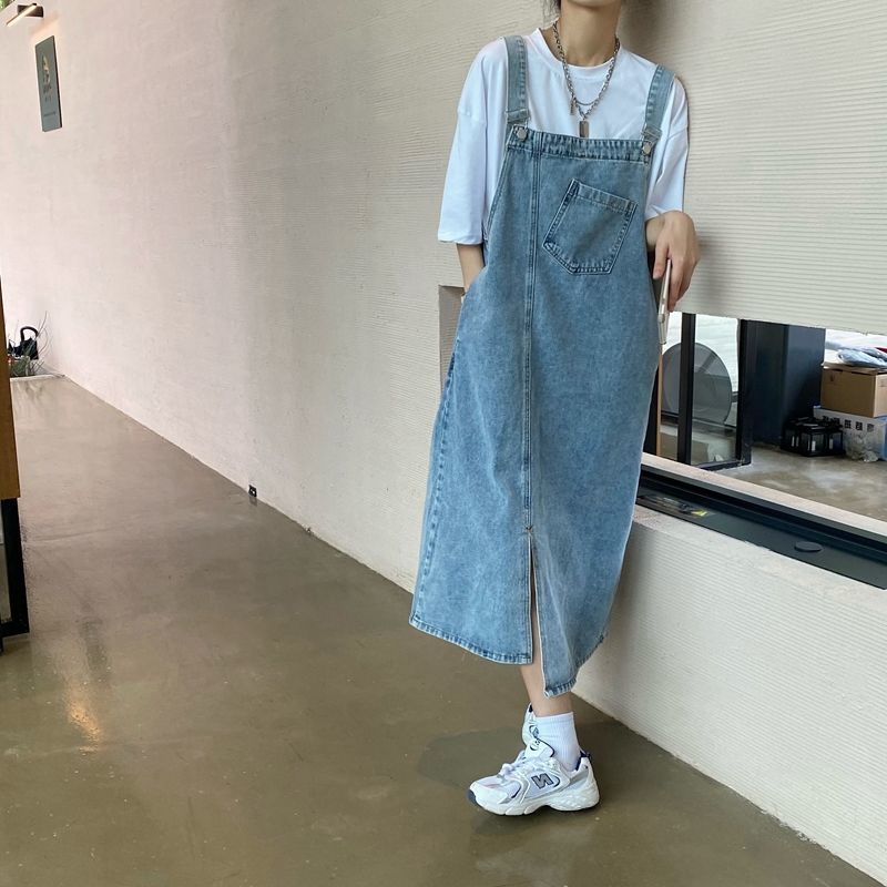 Fried street suit women's 2024 summer New plus size chubby girl Western style top slimming Denim suspender skirt two-piece suit fashion