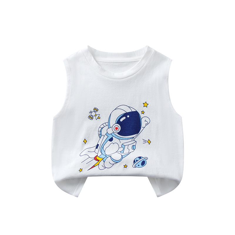 Picture of Children's Waistcoat Cotton Girls Boys Baby New Summer Sweatshirt Wholesale Summer Thin Sports Sleeveless T-shirt