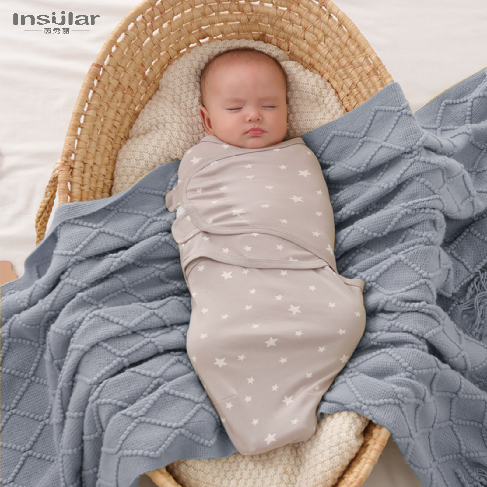 Picture of Yinmei cotton baby swaddling towel newborn anti-shock baby sleeping bag printing Four Seasons baby quilt cross-border