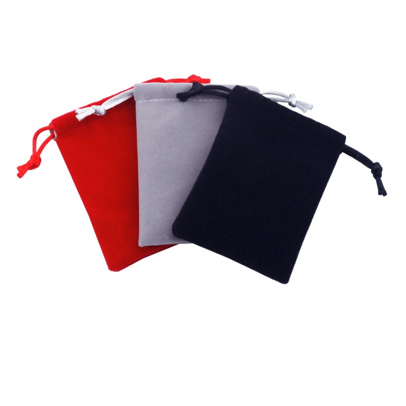 Factory wholesale flannel bag drawstring jewelry packaging bag headphones storage bag black flannel bag spot