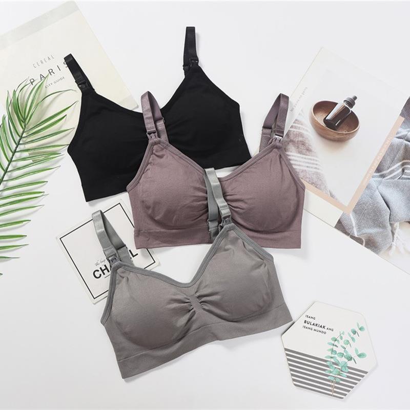 Picture of 2022 lactation underwear front open buckle bra comfortable ladies pregnant women underwear without steel ring lactation underwear wholesale