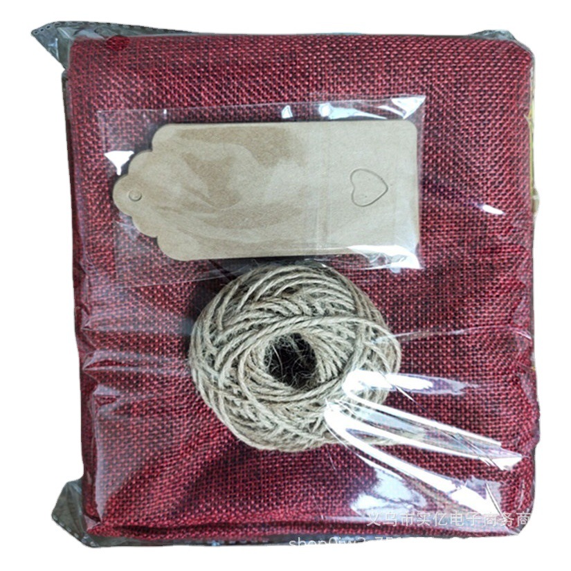 Cross-border cloth wine bag wine gift bag 12 bags drawstring wine bottle bag love tag suit direct sales