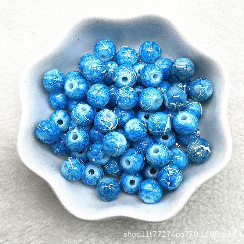 Picture of In stock two-color round beads glass beads loose beads handmade diy bracelet accessories wholesale necklace jewelry beaded material