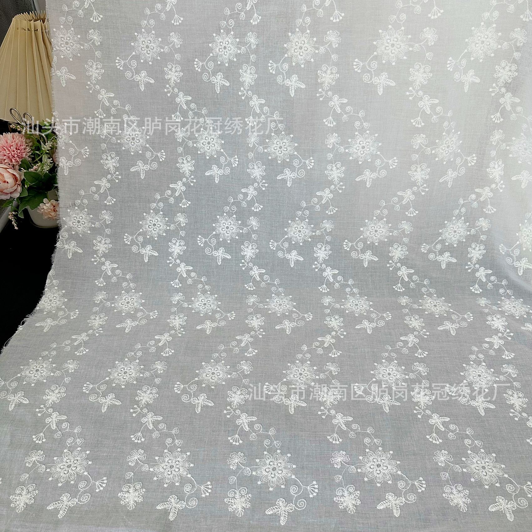 Cotton water-soluble lace embroidery fabric ins summer 9088 cotton embroidery clothing tablecloth home textile embroidery fabric