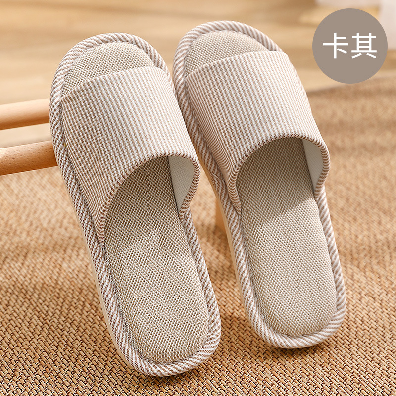 Picture of Linen Slippers for Women for All Seasons, Couples, Home Indoor, Breathable, Sweat-Absorbent, Silent, Soft-Soled, Non-Slip Sandals for Men, Wholesale