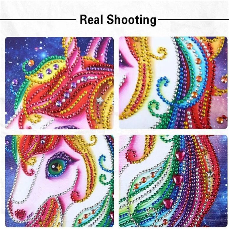 Picture of Cross-border AliExpress supply DIY Diamond painting 5D shaped diamond unicorn Crafts bedroom home decoration painting