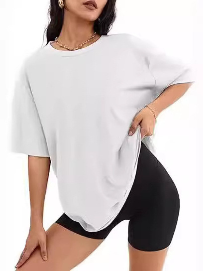 Picture of 2024 Cross-border Foreign Trade Amazon wish European and American Women's Summer New Round Neck Loose Casual Short-sleeved T-shirt Women