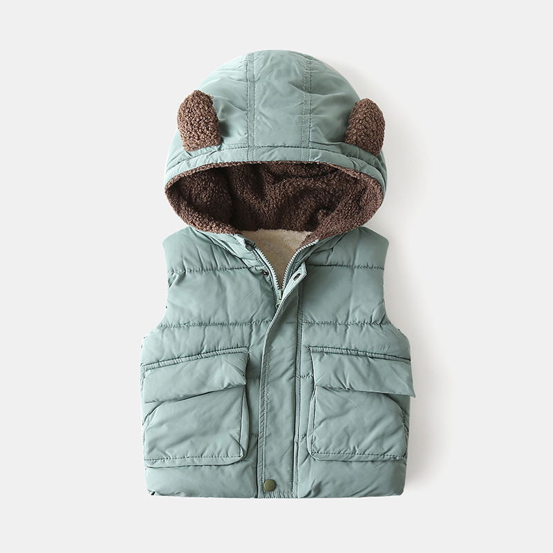 Picture of Boys' Cotton-Padded Clothes, Baby's Autumn and Winter Tops, Korean Style Children's Clothing Wholesale, Children's Thickened Warm Zipper Jackets, Trendy Delivery
