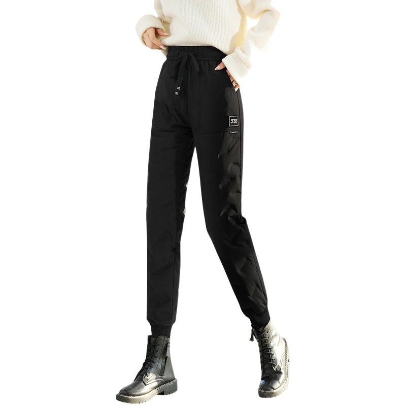 European and American Cross-Border Winter down Cotton Pants for Women, New 2025 Winter Fashion Thick Warm Loose Cotton Pants for Extreme Cold