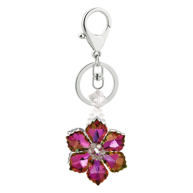 Internet Celebrity Simple Crystal Snowflake Car Keychain Personalized Key Chain Women's Bag Pendant Cute Gift