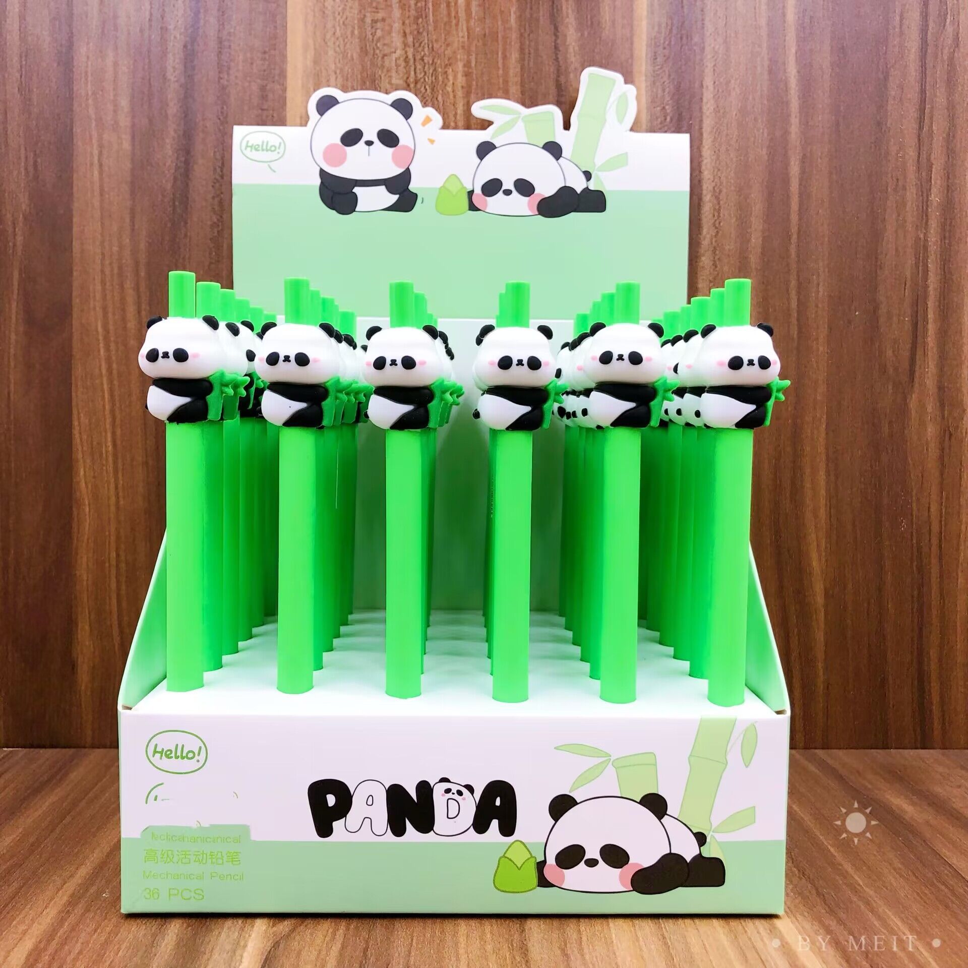 Panda Automatic Pencil Cute Student Stationery Silicone Tip 0.5mm 36 Pieces Per Box Cartoon Style