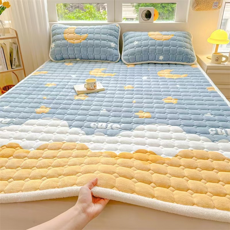 Picture of Class A Soybean Milk Velvet Mattress Winter Thickened Coral Velvet Dormitory Single Mattress Household Folding Cushion
