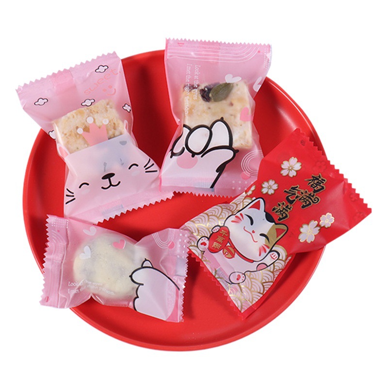 Snowflake crisp packaging bag baking cookies candy self-sealing bag scented tea transparent sander sealing bag 100 Pack