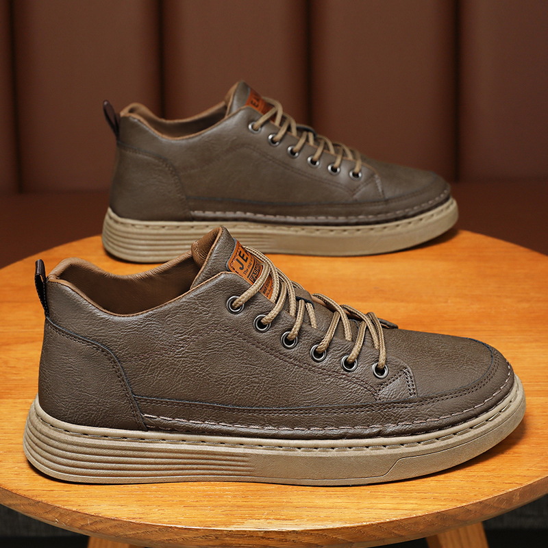 Spring Men's Shoes New breathable waterproof non-slip shoes men's Korean style versatile black leather shoes casual sneakers fashion shoes