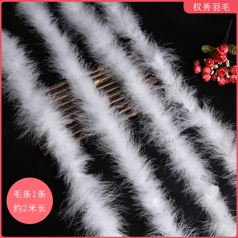New white turkey feather strip DIY antique head jewelry clothing bouquet packaging car ornaments window decoration