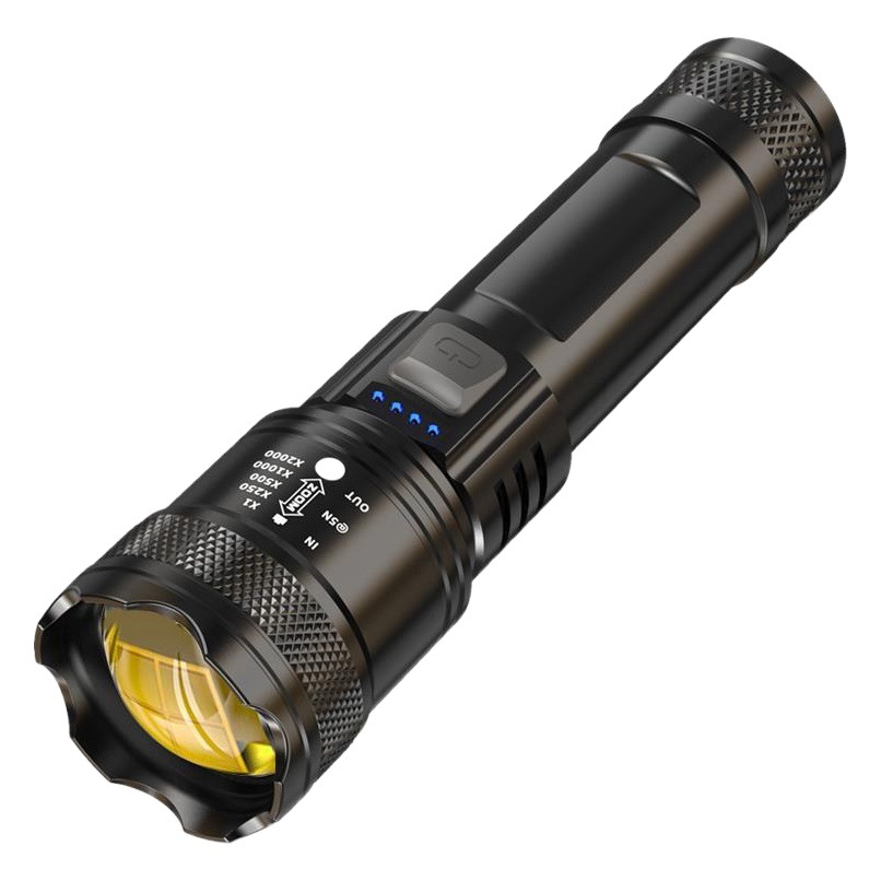 Cross-border flashlight strong light laser cannon rechargeable long endurance adjustable focus outdoor long-range super bright LED lighting
