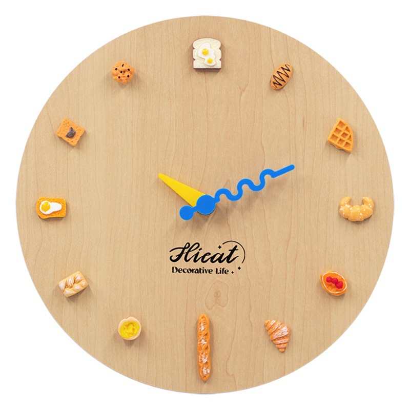 Hicat small bread DIY wall clock accessory bag ins living room home clock simple personality creative gift clock