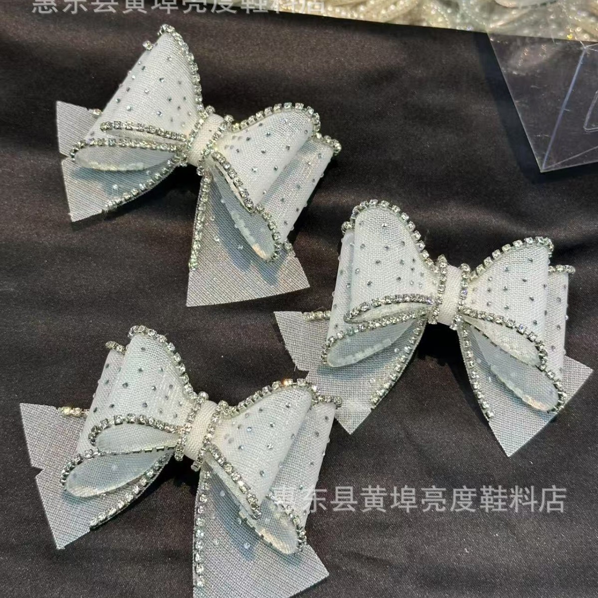 New Cross-Border Fairy Style High-Heeled Shoes, Accessories, Versatile Fashionable Diamond Jewelry, Rhinestone Bow Shoes, Clothing, Bags and Accessories