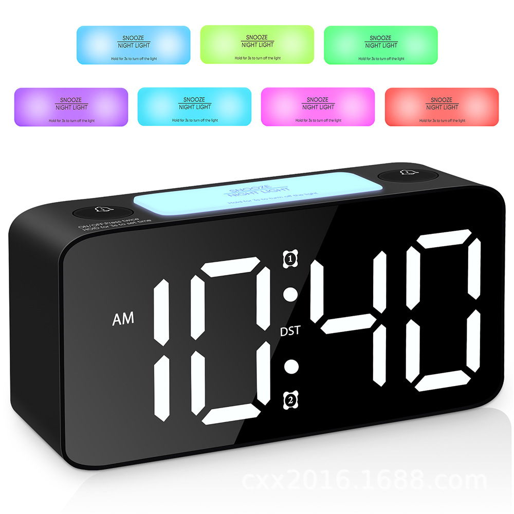 Picture of 2020 RGB Large Character Large Screen Large Tone Electronic Clock Student Alarm Clock Hot Products Amazon Hot Selling Factory Straight