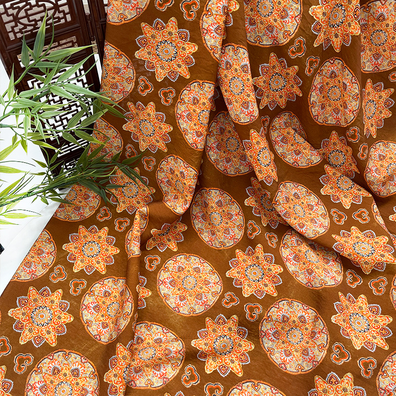 Fanxing Luo brocade brocade cotton fabric new Chinese style cheongsam dress top Hanfu fabric digital printing fabric