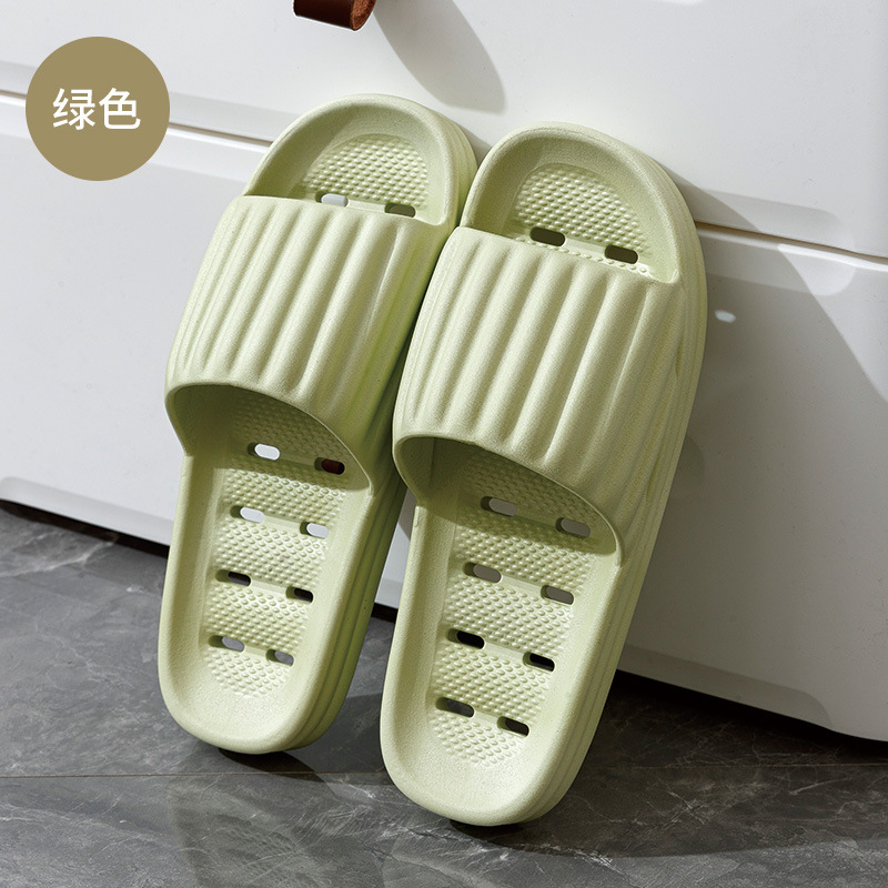 Picture of Summer Bathroom Soft Bottom Slip-on Feeling Slippers Women's Home Indoor Sanitary Hotel Bathing Household Leakage Non-slip Slippers Men's Slippers